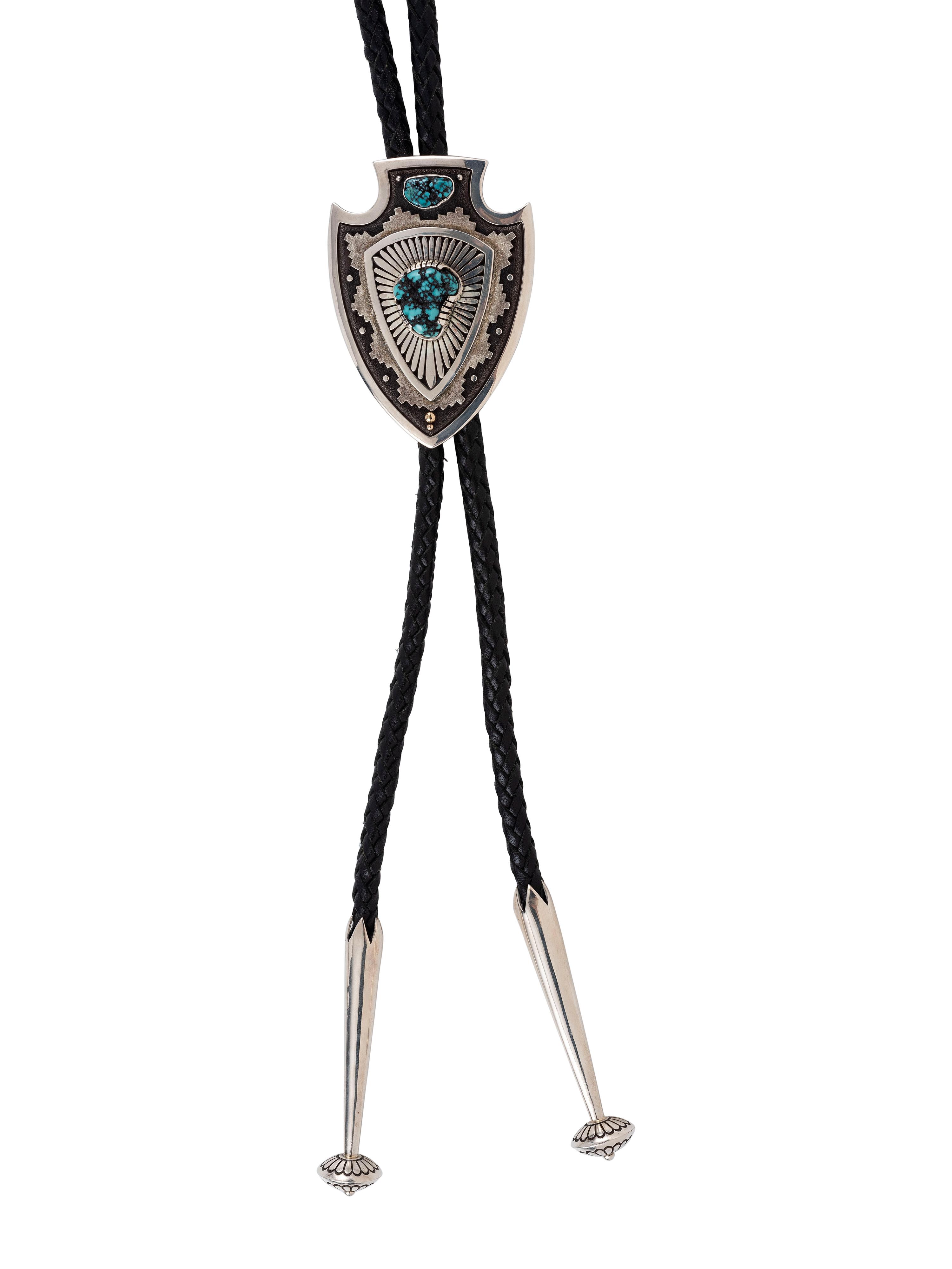 Sterling Silver and Turquoise Nugget Bolo Tie