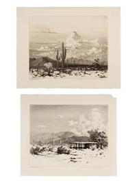 Two Works: Evening, Paradise Valley, Arizona and Indian Home - Salt River Mis, Arizona