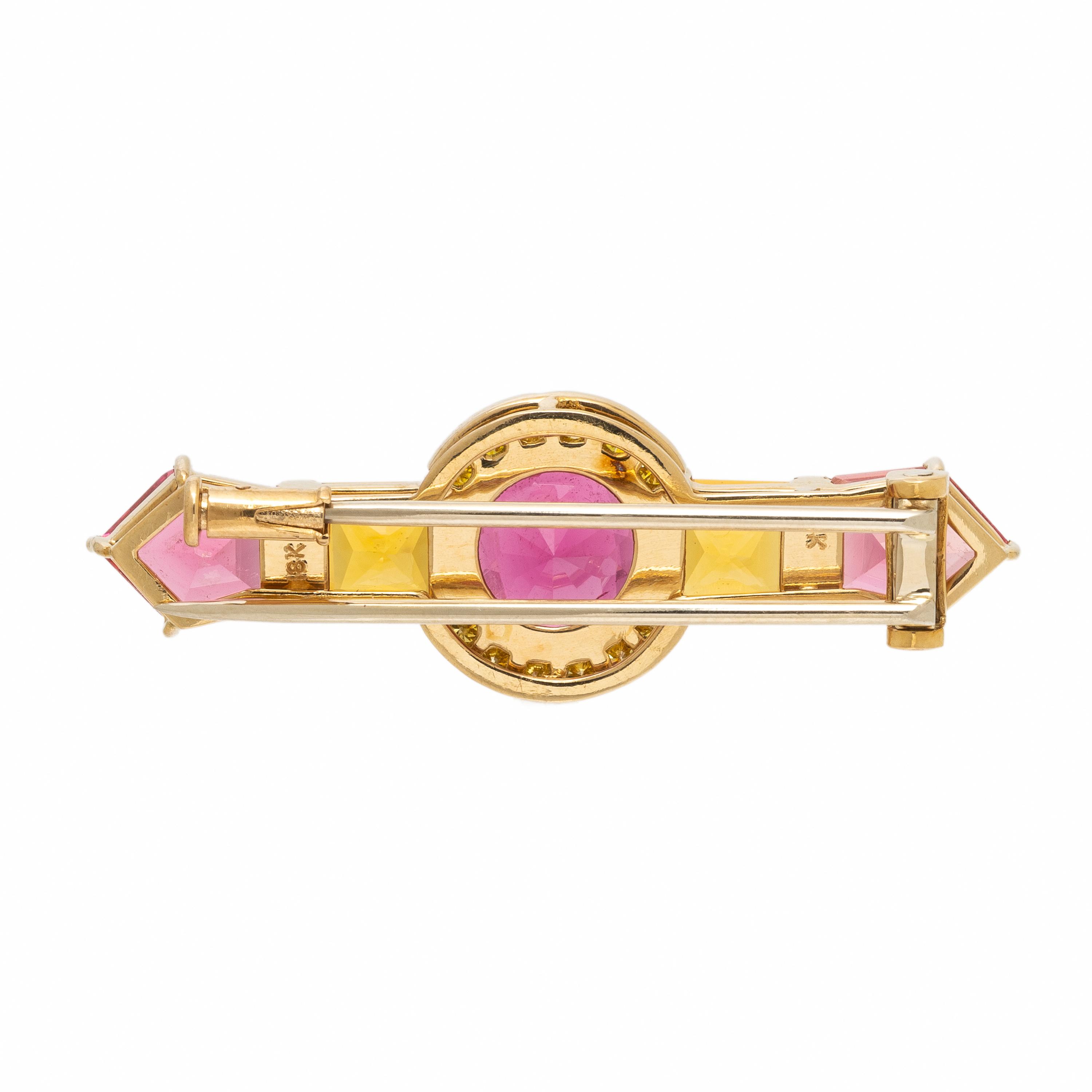 Alopa, Yellow Gold, Multigem, and Yellow Diamond Brooch