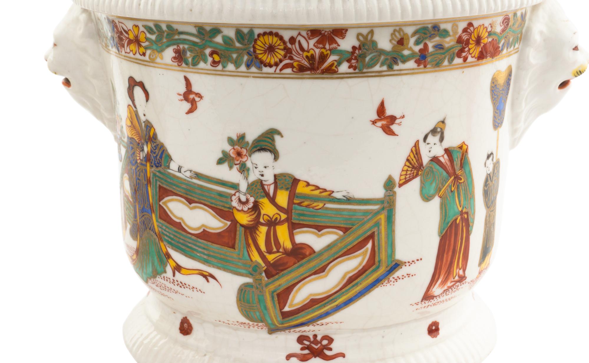 A Pair of French Chinoiserie Decorated Soft-Paste Porcelain Wine Coolers ( Seaux à Bouteille )