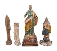 Four Polychrome Decorated Santos Figures
