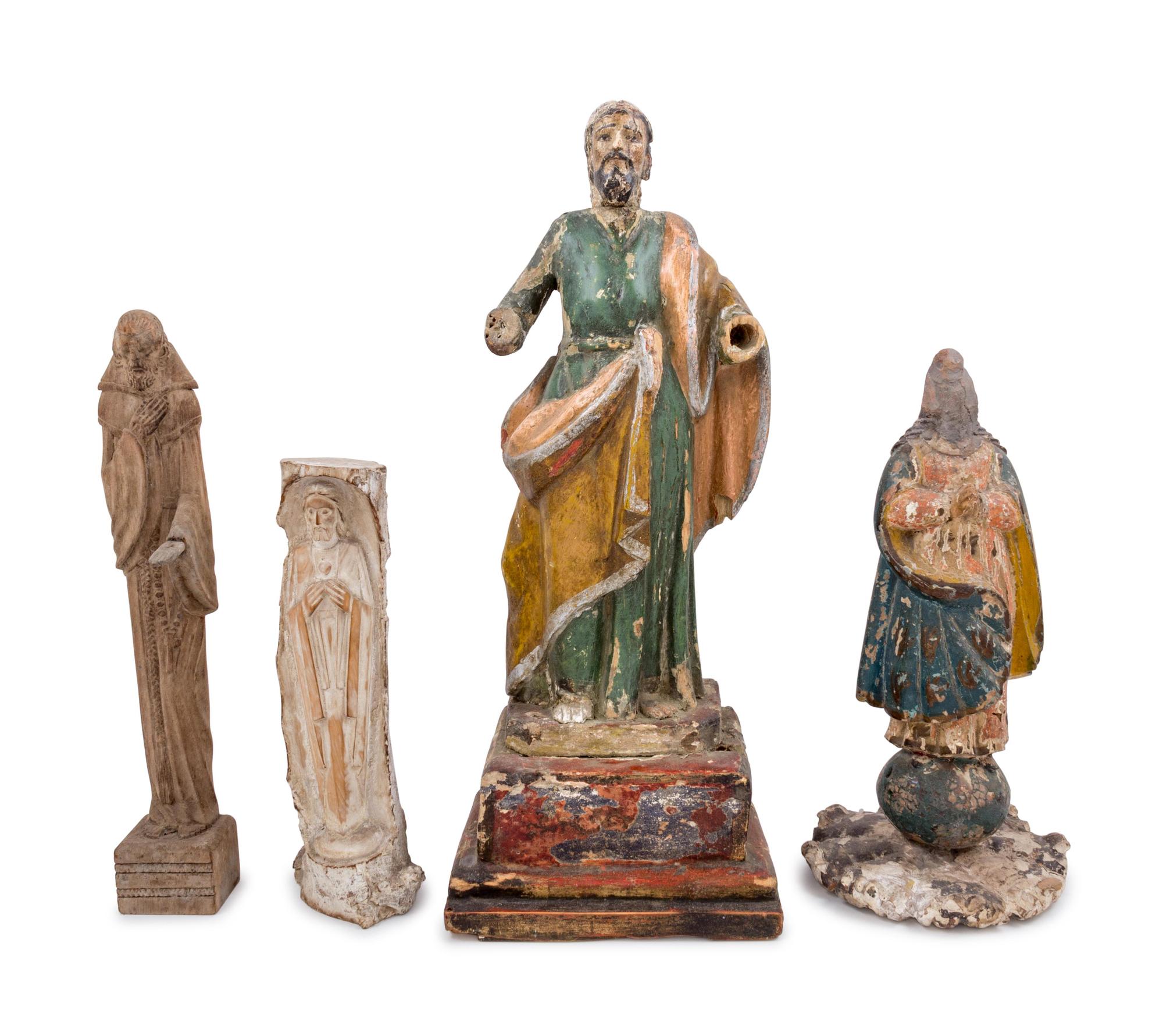 Four Polychrome Decorated Santos Figures