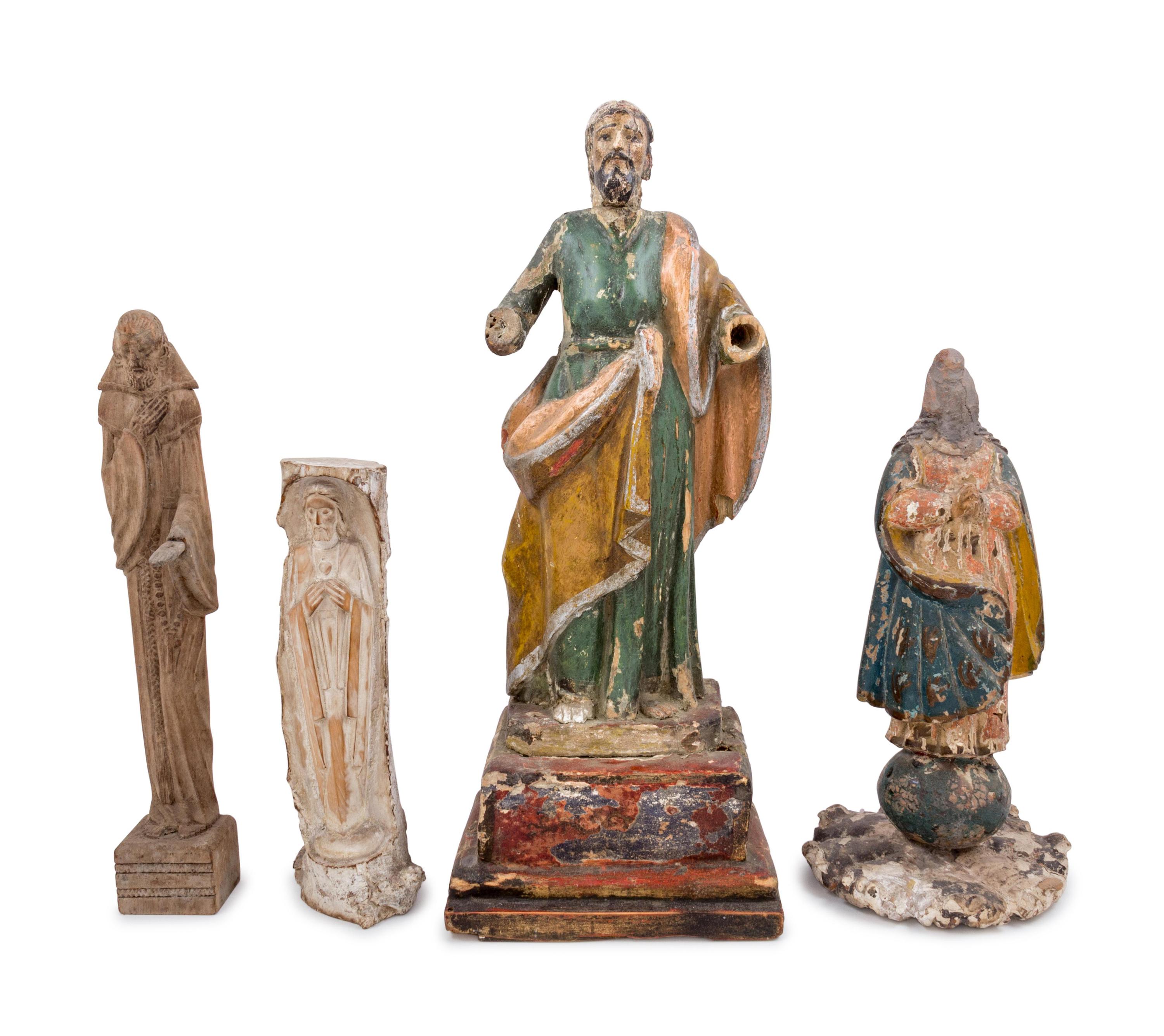 Four Polychrome Decorated Santos Figures