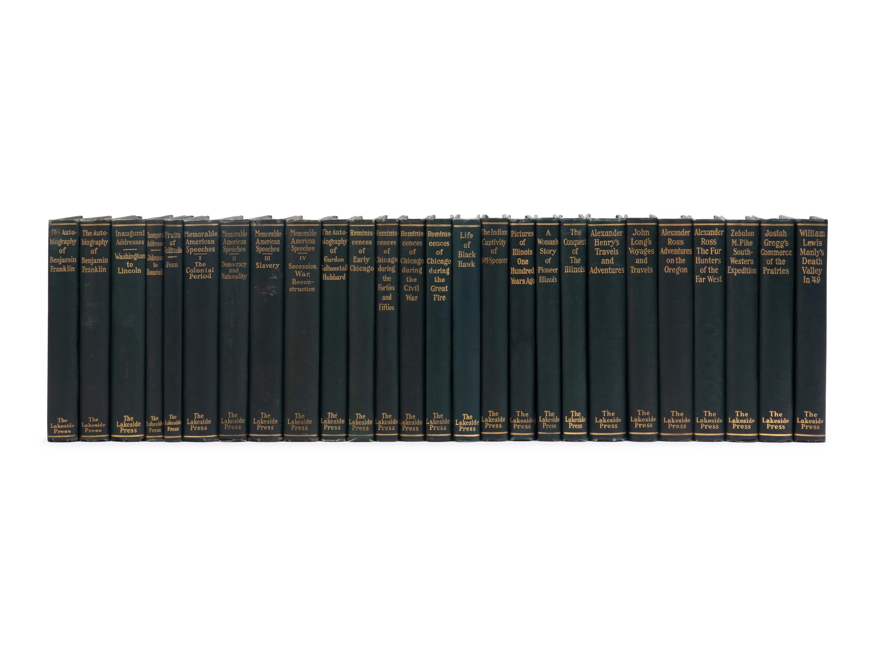 [LAKESIDE CLASSICS]. A continuous run of the first 100 titles published in R. R. Donnelley's Lakeside Classics series. Chicago: R. R. Donnelley Press, 1903-2002.