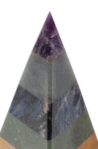 A Pair of Italian Grand Tour Style Hardstone and Semiprecious Stone Pyramids