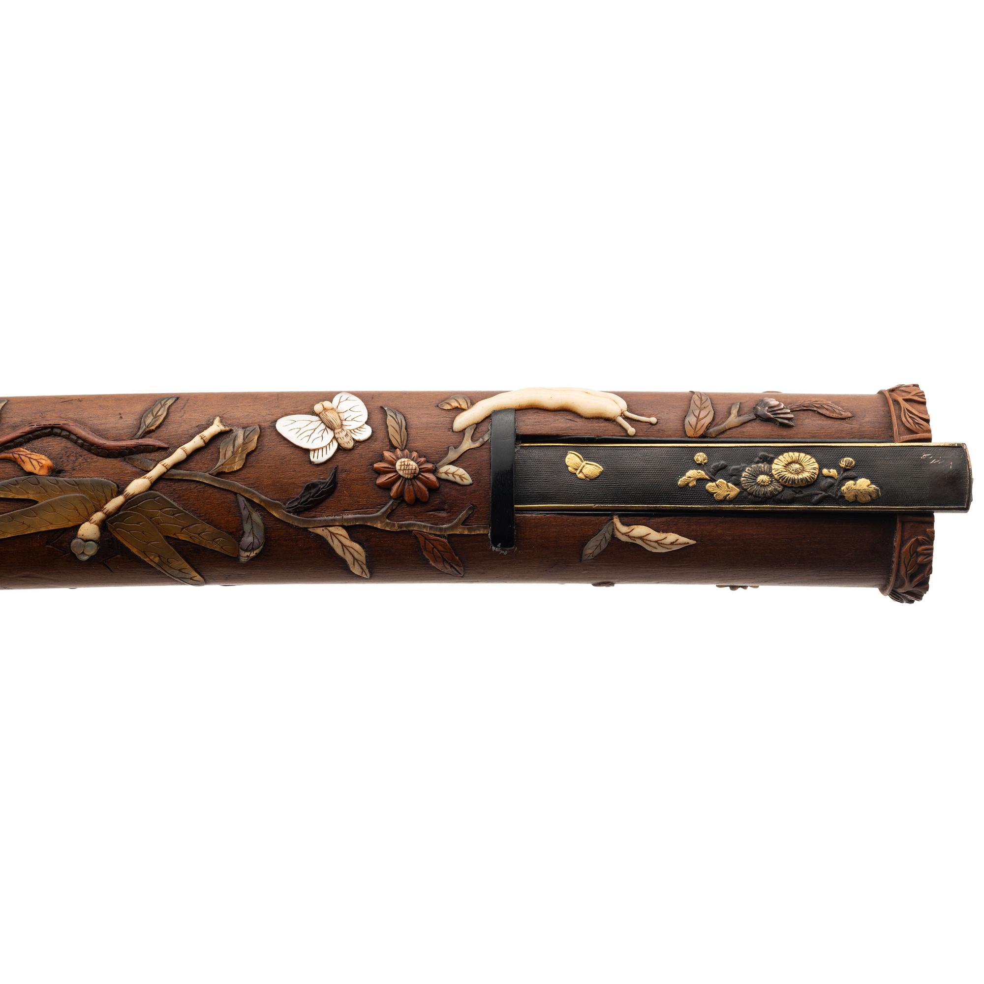 Shibayama Inlaid Wood Tanto Koshirae
