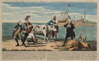 [AMERICAN REVOLUTION]. Explication de ce tableau touchant l’etat de la Nation d’Angleterre | Erklarung dieses Kupfer, in denen jezigen umstande der Engl. Nation. Amsterdam: n.p., [1780?].
