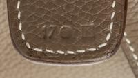 An Hermes Etoupe Leather Thar Travel Bag. 21.5" x 18" x 10".