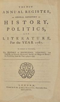 [Constitution] A Scarce and Early English Printing of the United States Constitution in The New Annual Register, 1788