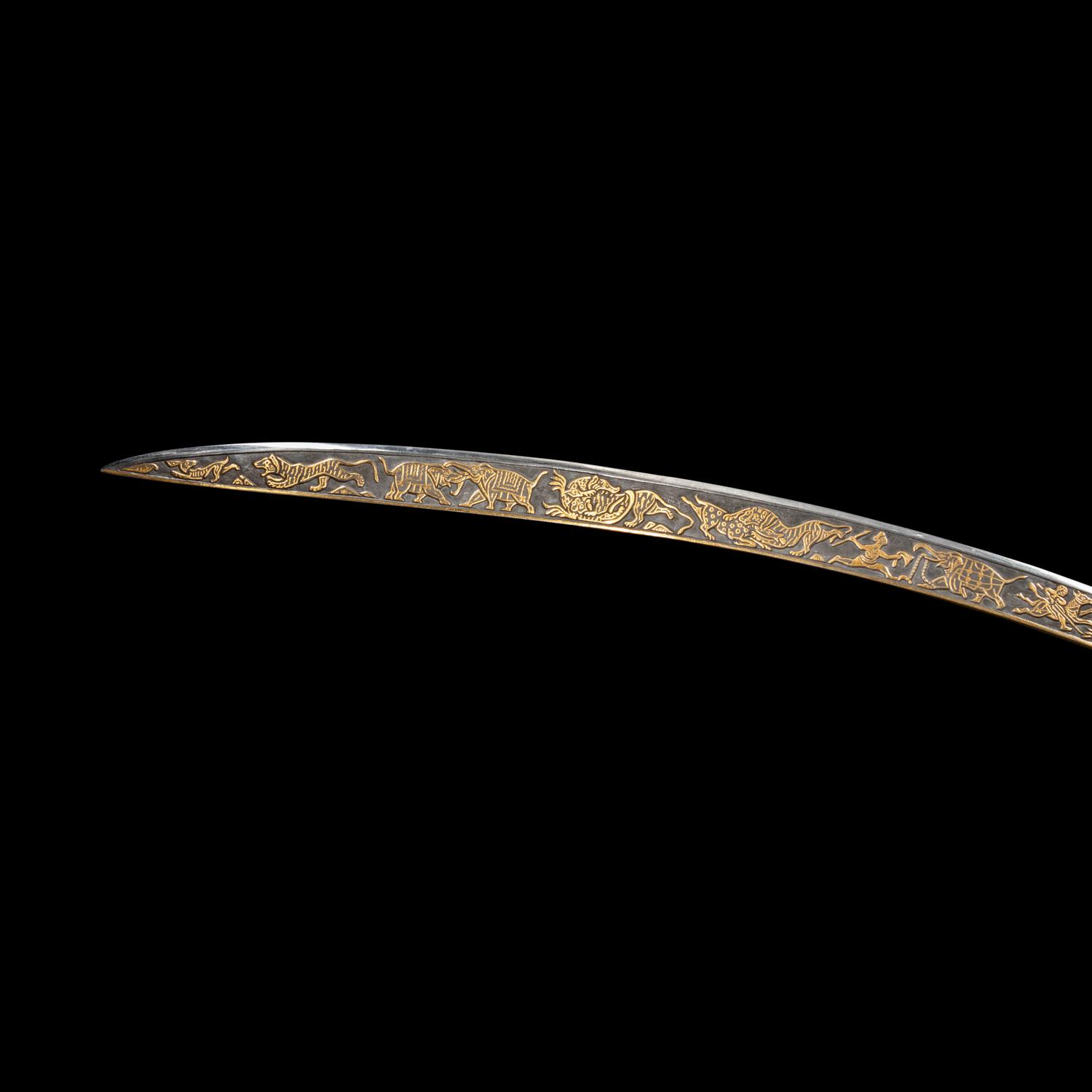A Mughal Gold Koftgari Steel Sword