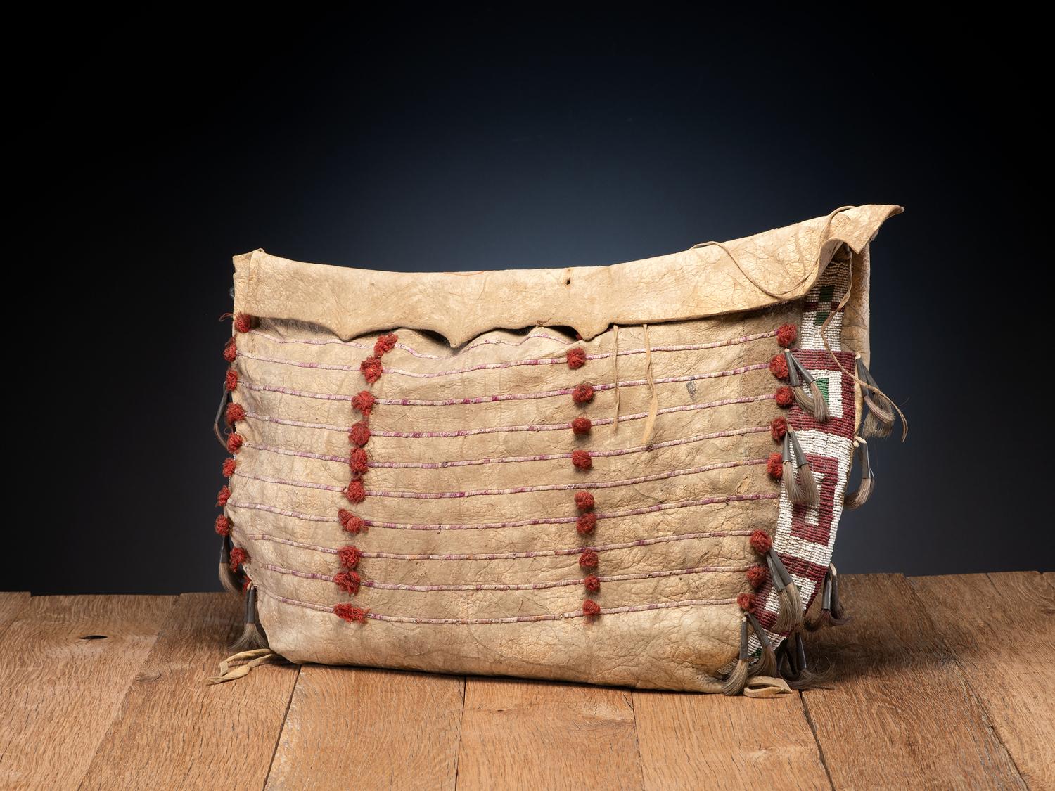 Sioux Beaded and Quilled Hide Possible Bag