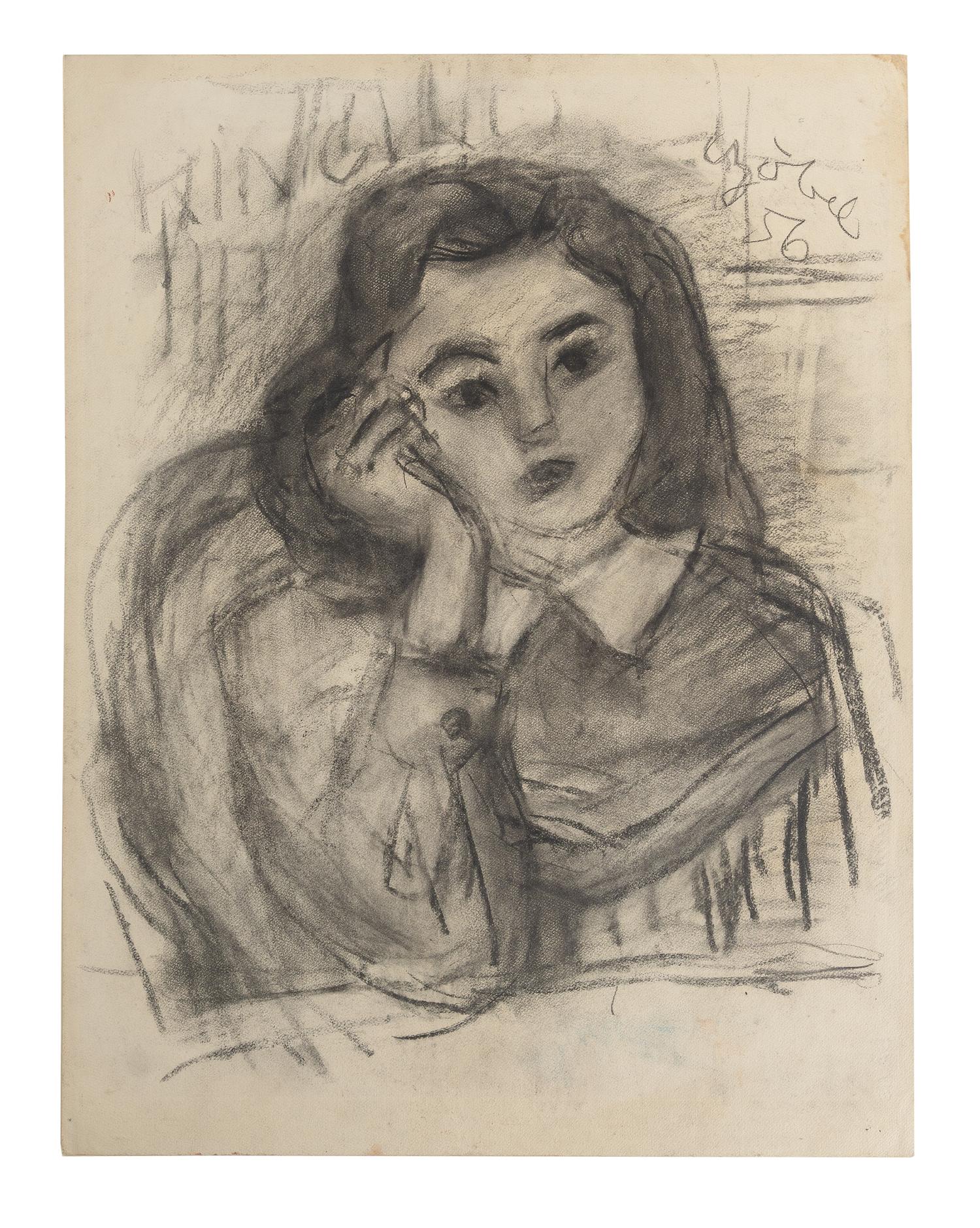 Girl Leaning on Right Hand , 1956