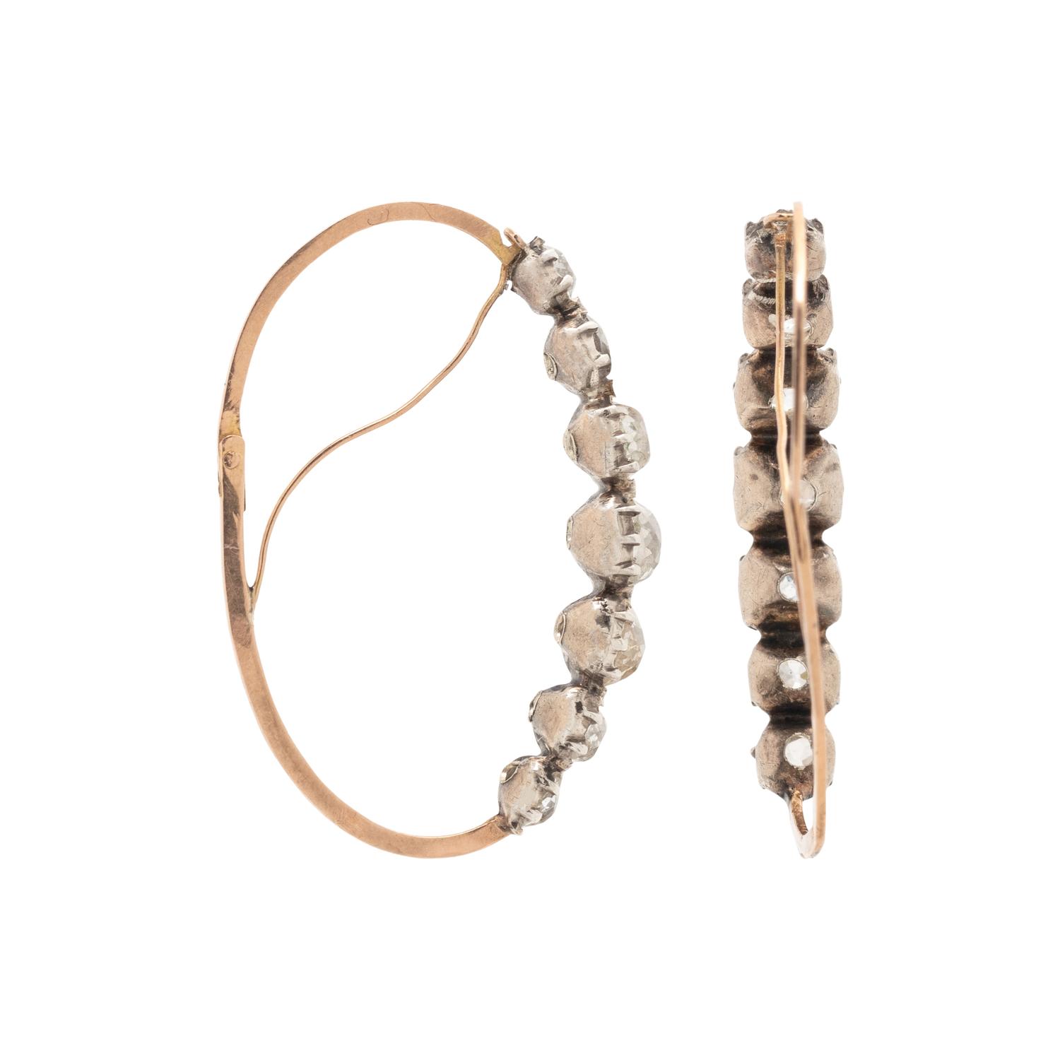GEORGIAN, FRENCH, DIAMOND POISSARDE EARRINGS