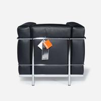 Le Corbusier, Pierre Jeanneret, and Charlotte Perriand Pair of LC2 Fauteuils Grand Confort, Petite Modèle, Cassina, Italy, designed 1928, the present lot early 21st century