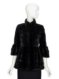 DENNIS BASSO, BLACK MINK FUR COAT