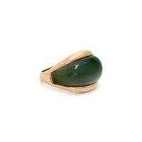 YELLOW GOLD AND NEPHRITE RING