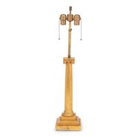 A Giltwood Column-Form Table Lamp