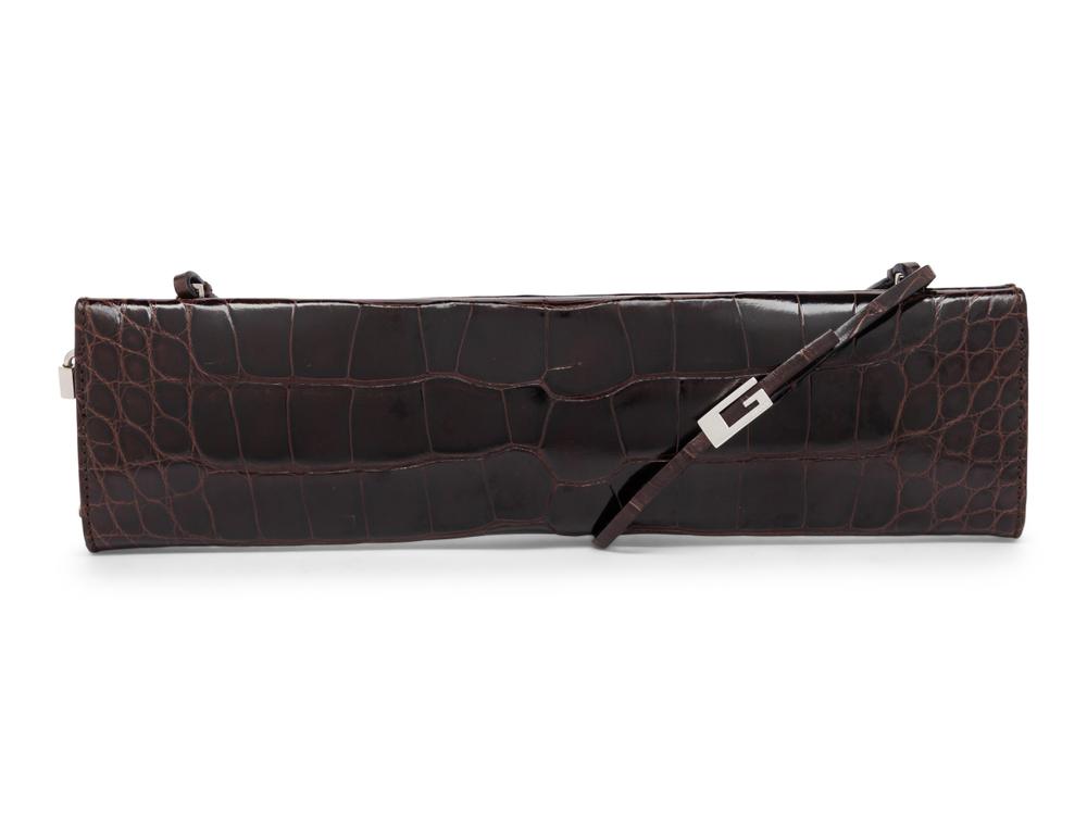 <em>TOM FORD FOR GUCCI, DARK BROWN ALLIGATOR CLUTCH,1998</em>