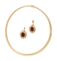YELLOW GOLD NECKLACE AND CITRINE PENDANTS