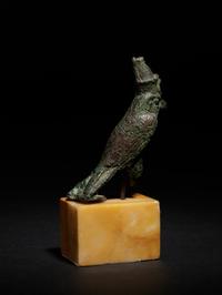 An Egyptian Bronze Horus Falcon