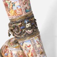 A Viennese silver gilt and enamel horn on stand Karl Bank (active 1895-1924), Vienna, Austria, circa 1900
