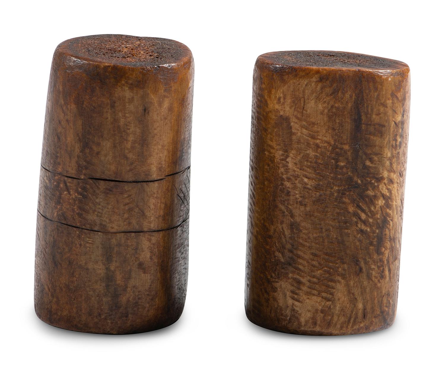 Plains Decorated Antler Hand Game Pieces