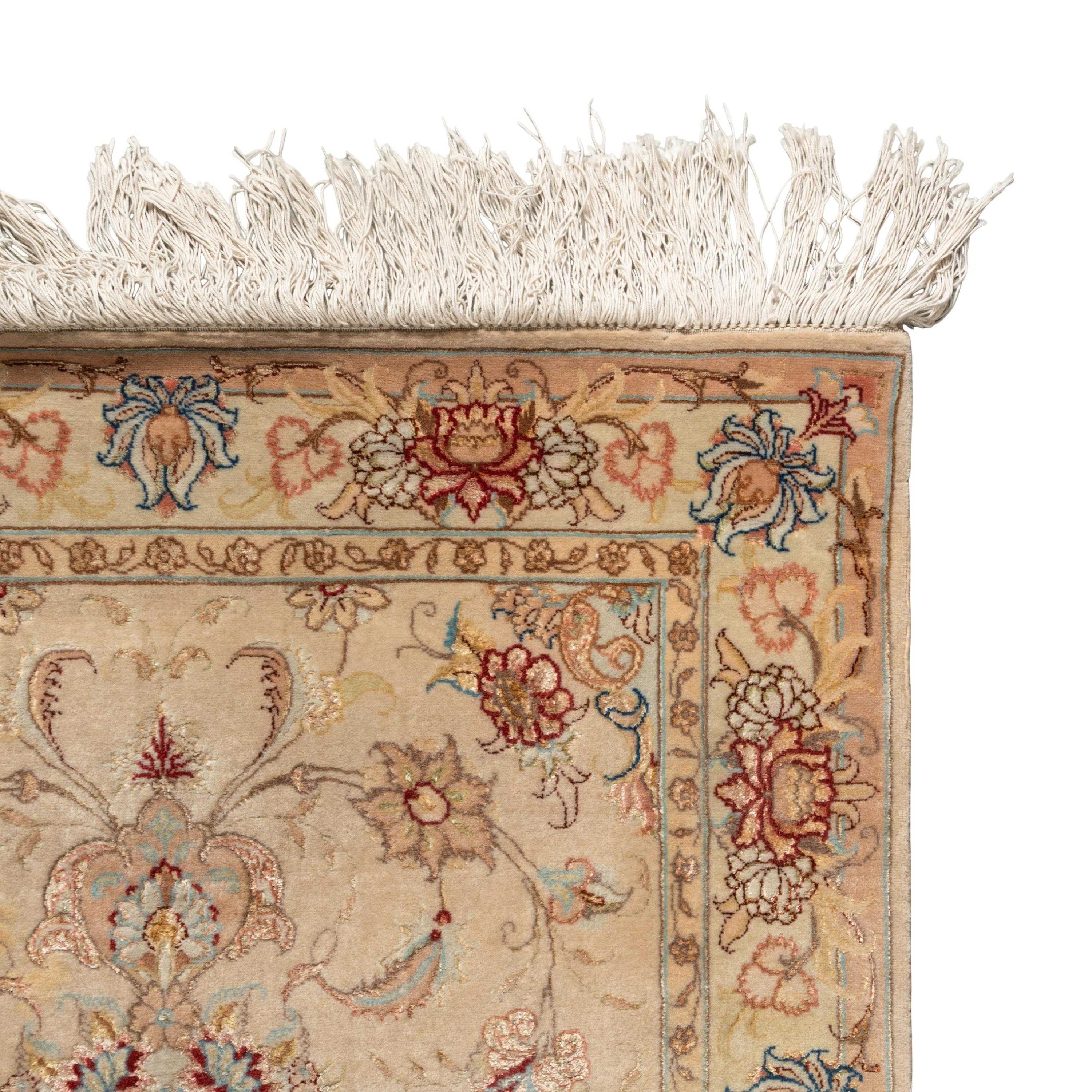 A Pair of Tabriz Silk and Wool Runners