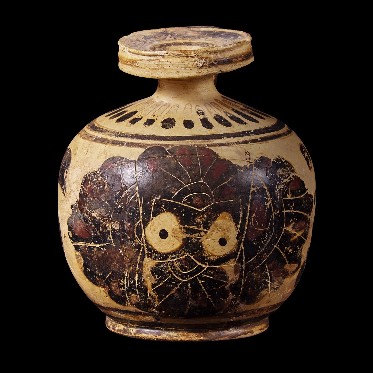 A Corinthian Black-Figured Aryballos
