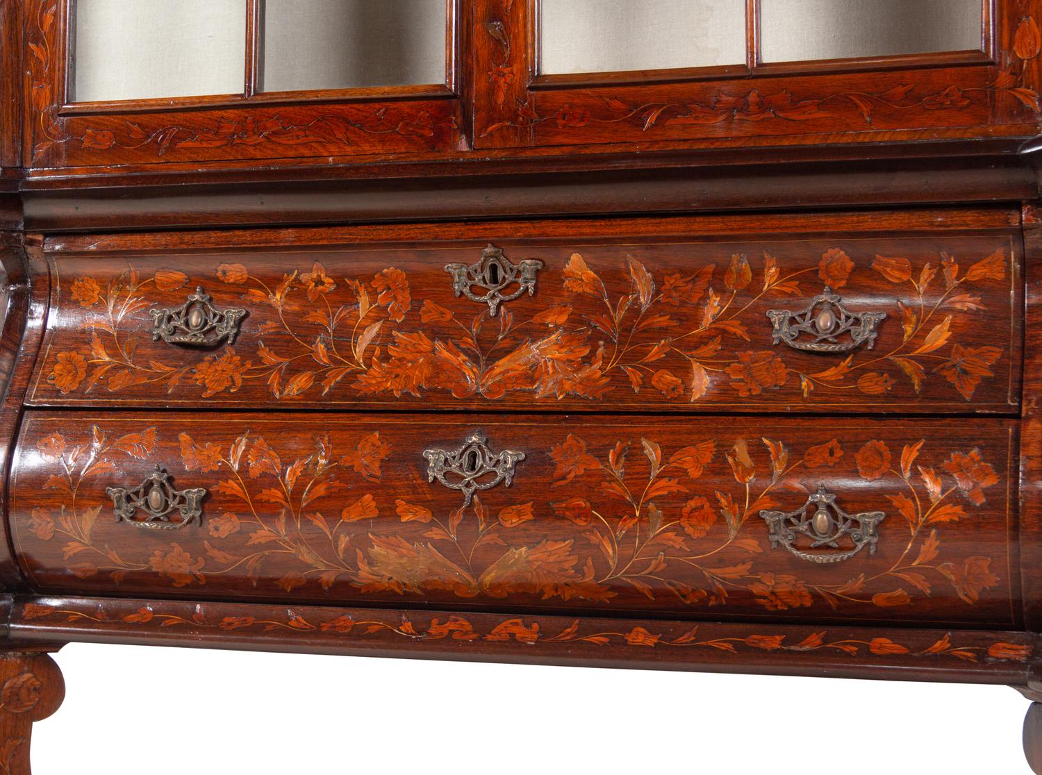 A Dutch Marquetry Cabinet on Stand