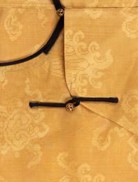A Chinese Pale Yellow Damask Gauze Silk Robe