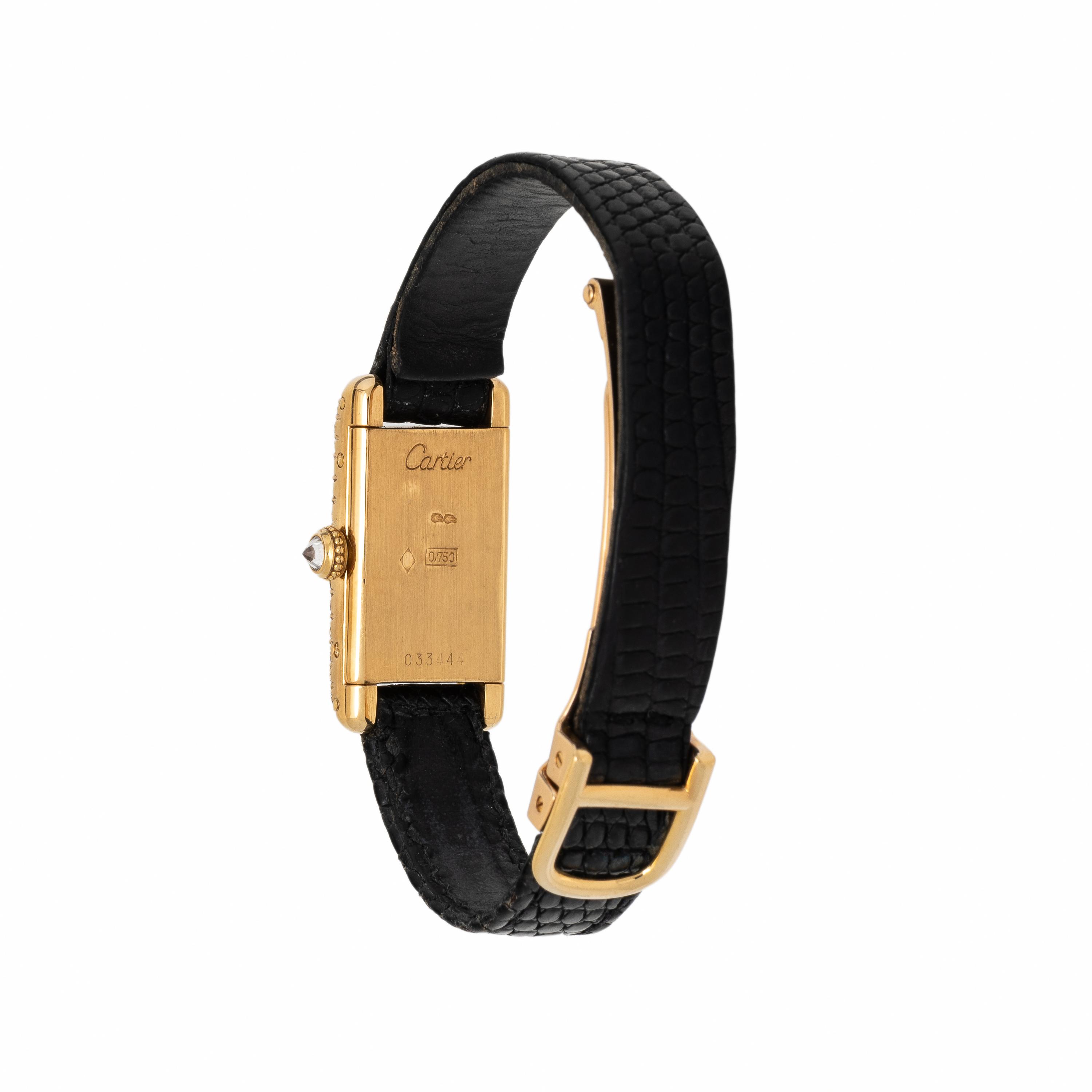 Cartier, 18K Yellow Gold and Diamond 'Mini Tank Allongée' Watch