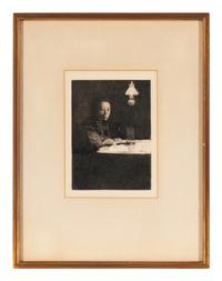 Selbstbildnis am Tisch (Self Portrait at the Table) , 1883