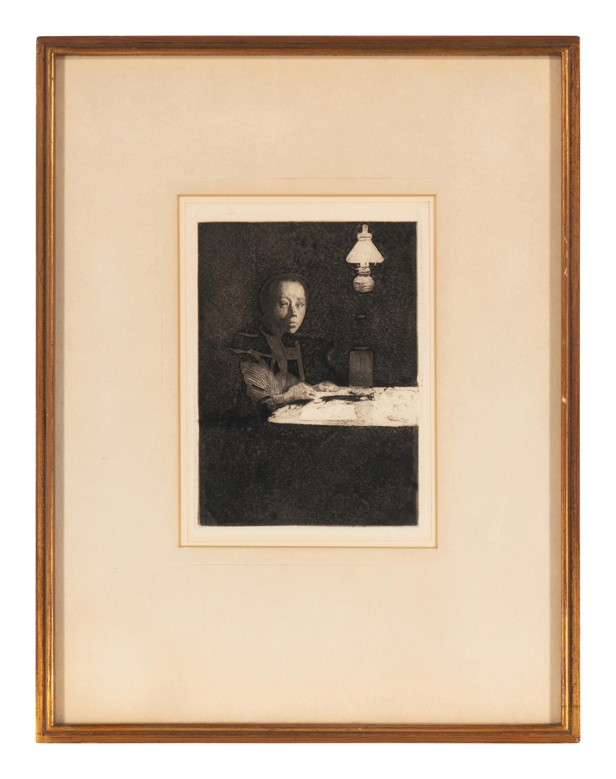 Selbstbildnis am Tisch (Self Portrait at the Table) , 1883