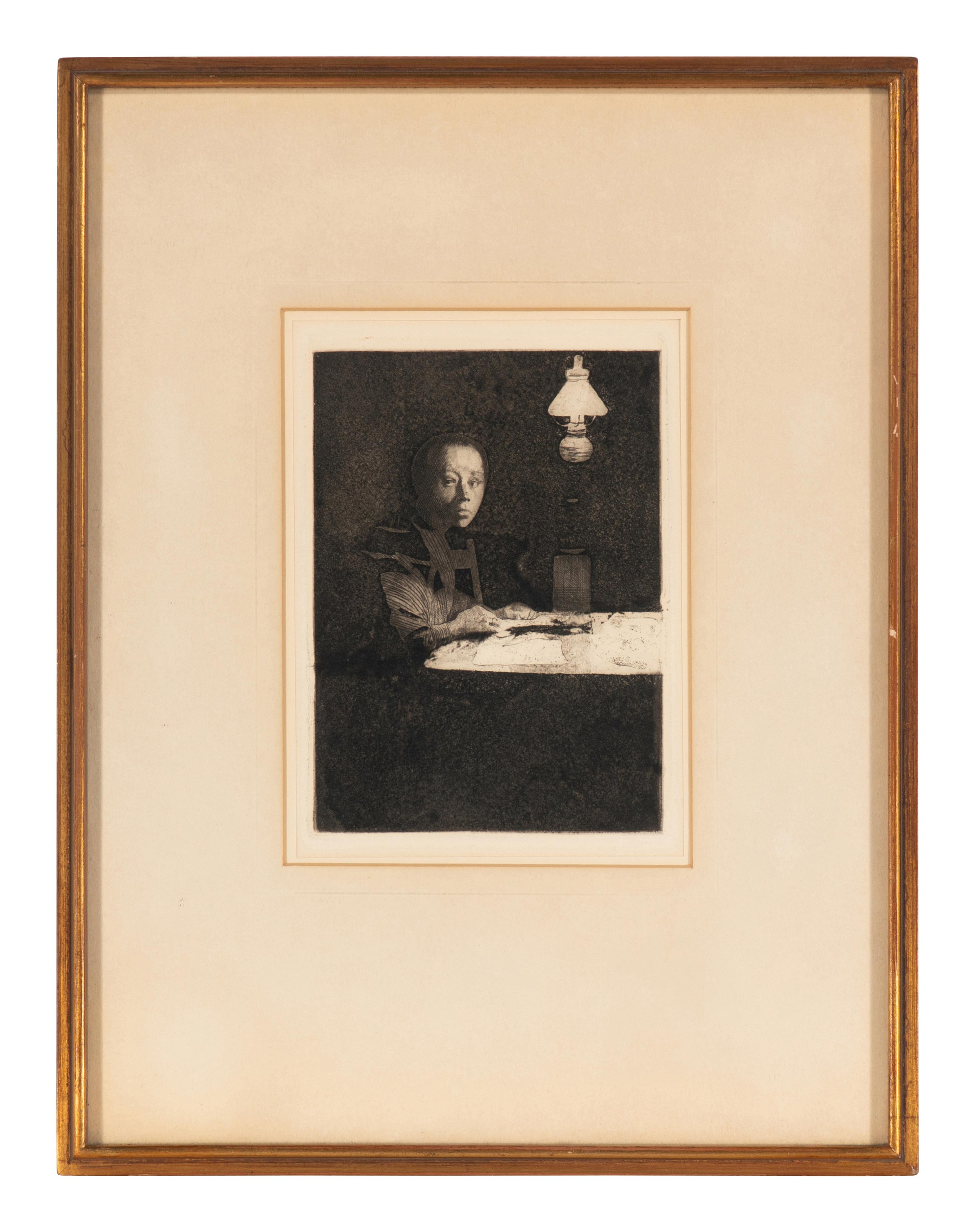 Selbstbildnis am Tisch (Self Portrait at the Table) , 1883