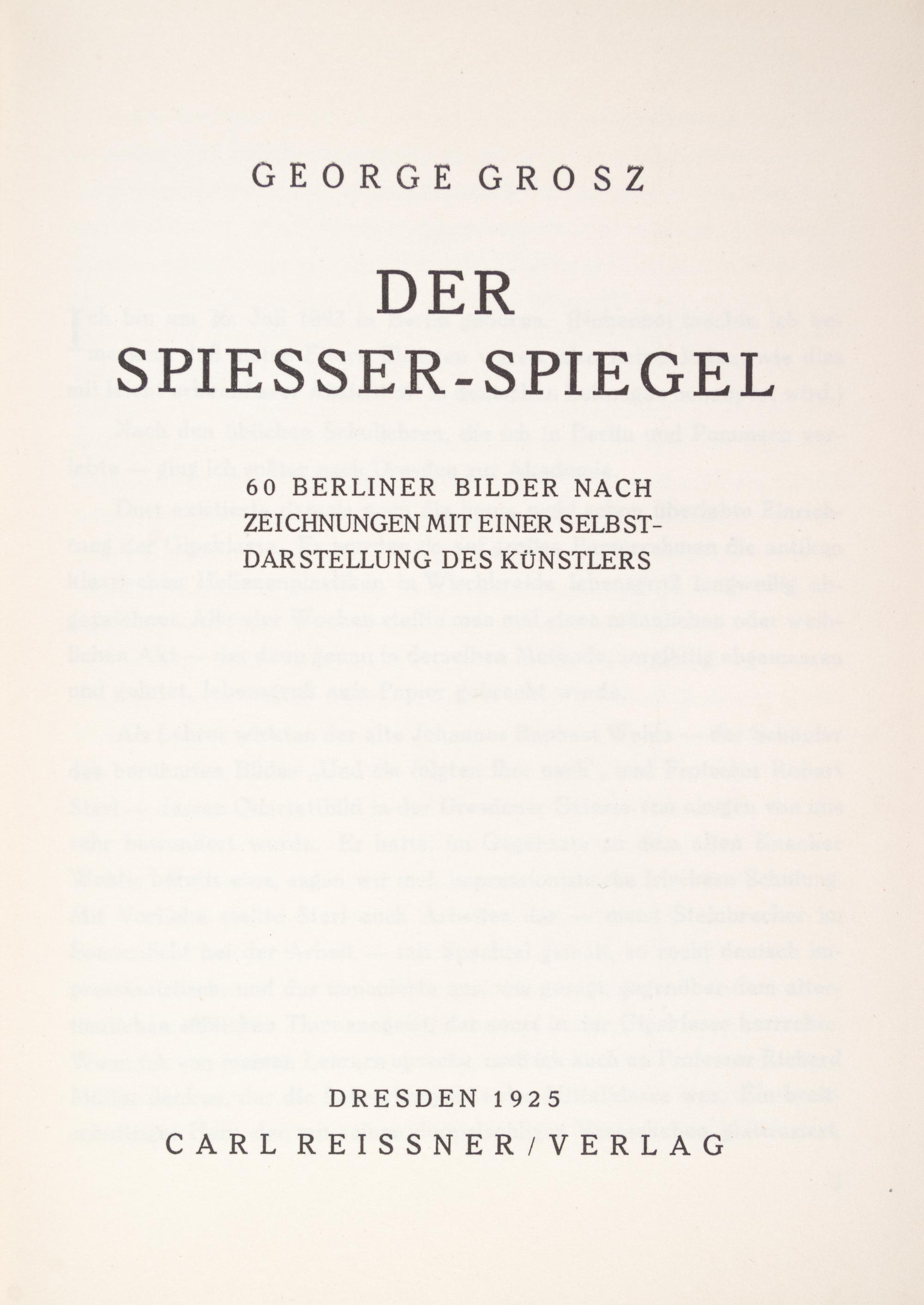 GROSZ, GEORGE. A group of four politically charged books illustrated by Grosz.