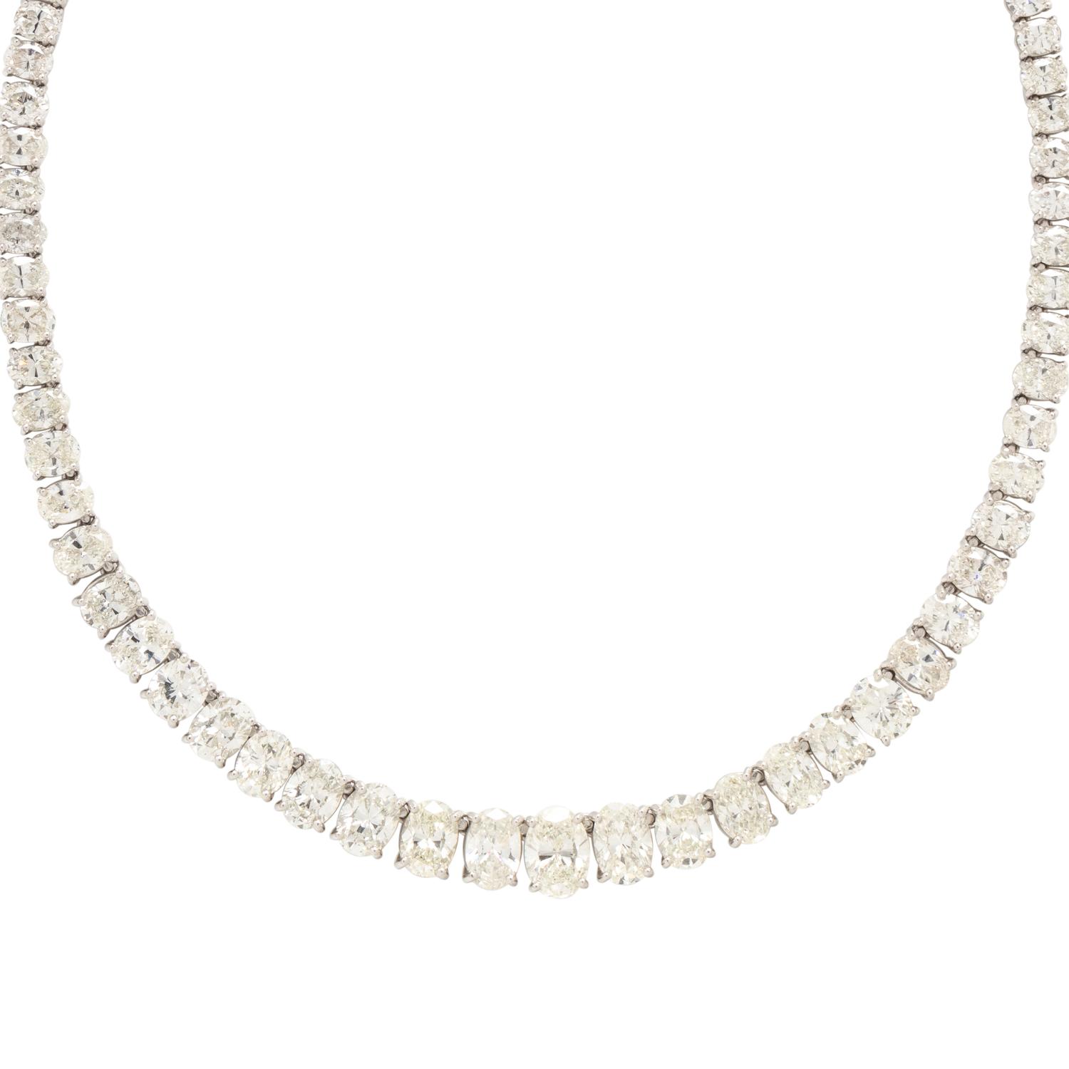 OVAL BRILLIANT CUT DIAMOND RIVIÈRE NECKLACE