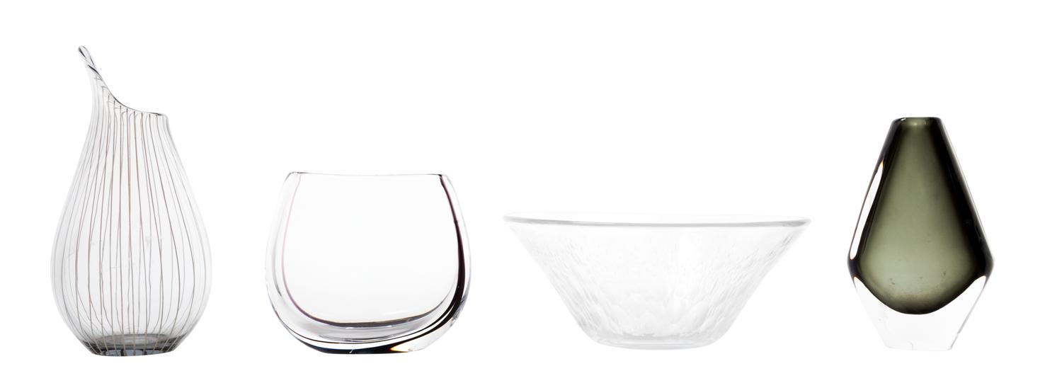 An Orrefors Bowl Diameter of first 8 7/8 inches.