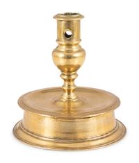 A Continental Cast Brass Capstan Candlestick