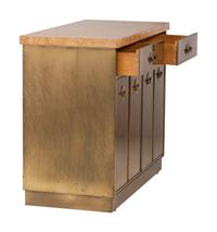A Mastercraft Brass and Burlwood Bar Cabinet