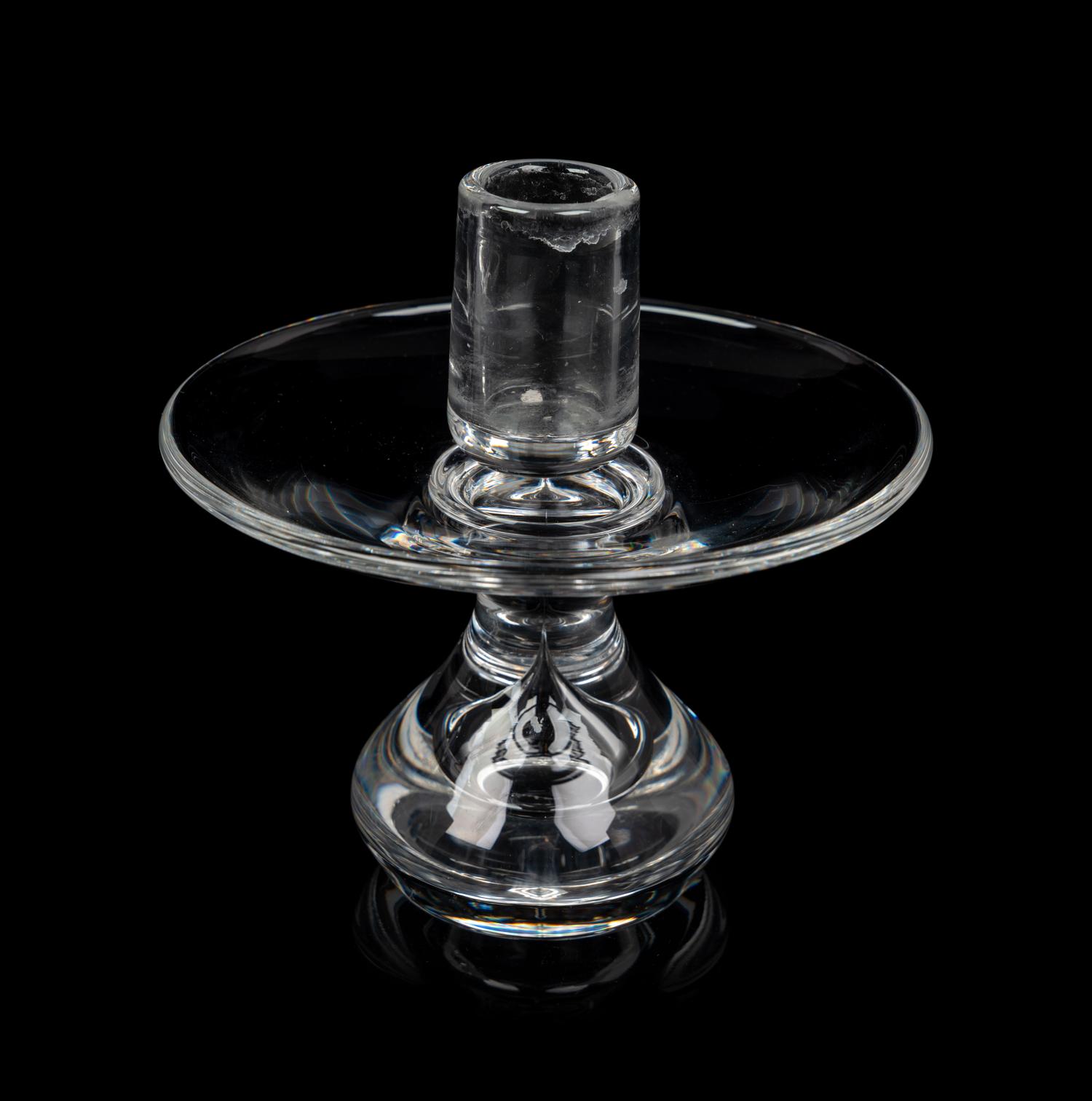 A Pair of Steuben Glass Candlesticks
