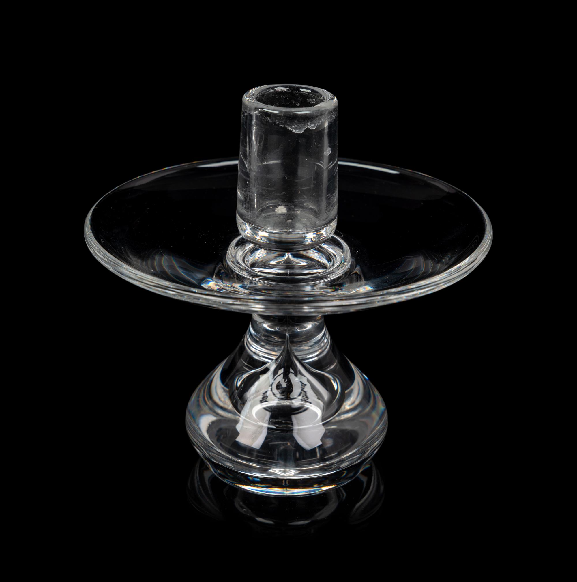A Pair of Steuben Glass Candlesticks