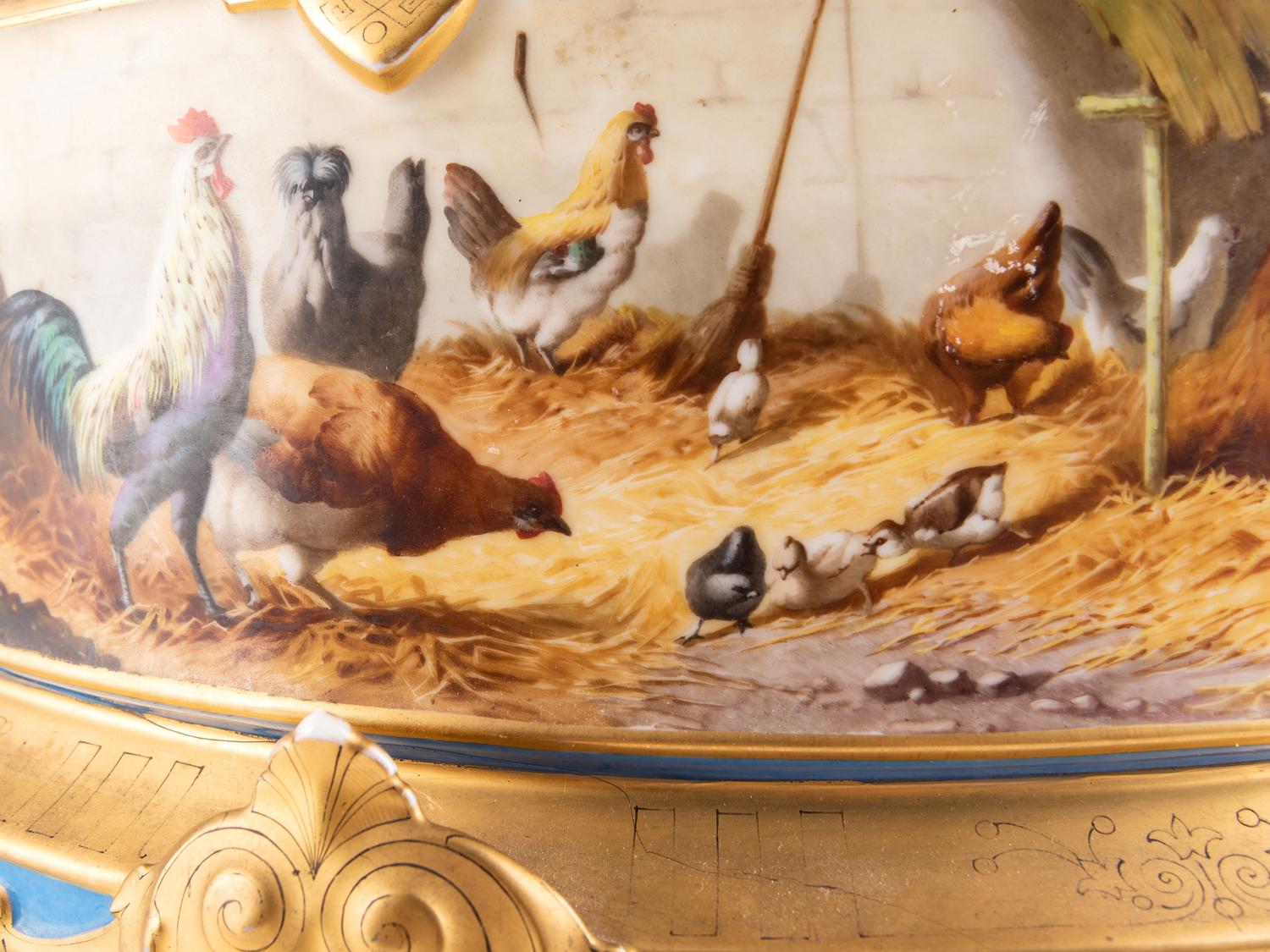 A Paris Porcelain Jardinière and Two Vases