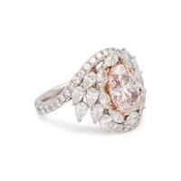 LIGHT PINK DIAMOND AND DIAMOND RING