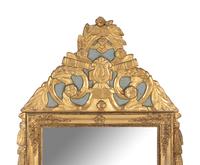An Empire Painted and Parcel Gilt Mirror