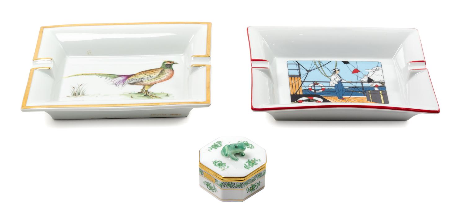 A Group of Continental Porcelain Length of ashtray 7 1/2 inches. — 20TH CENTURY