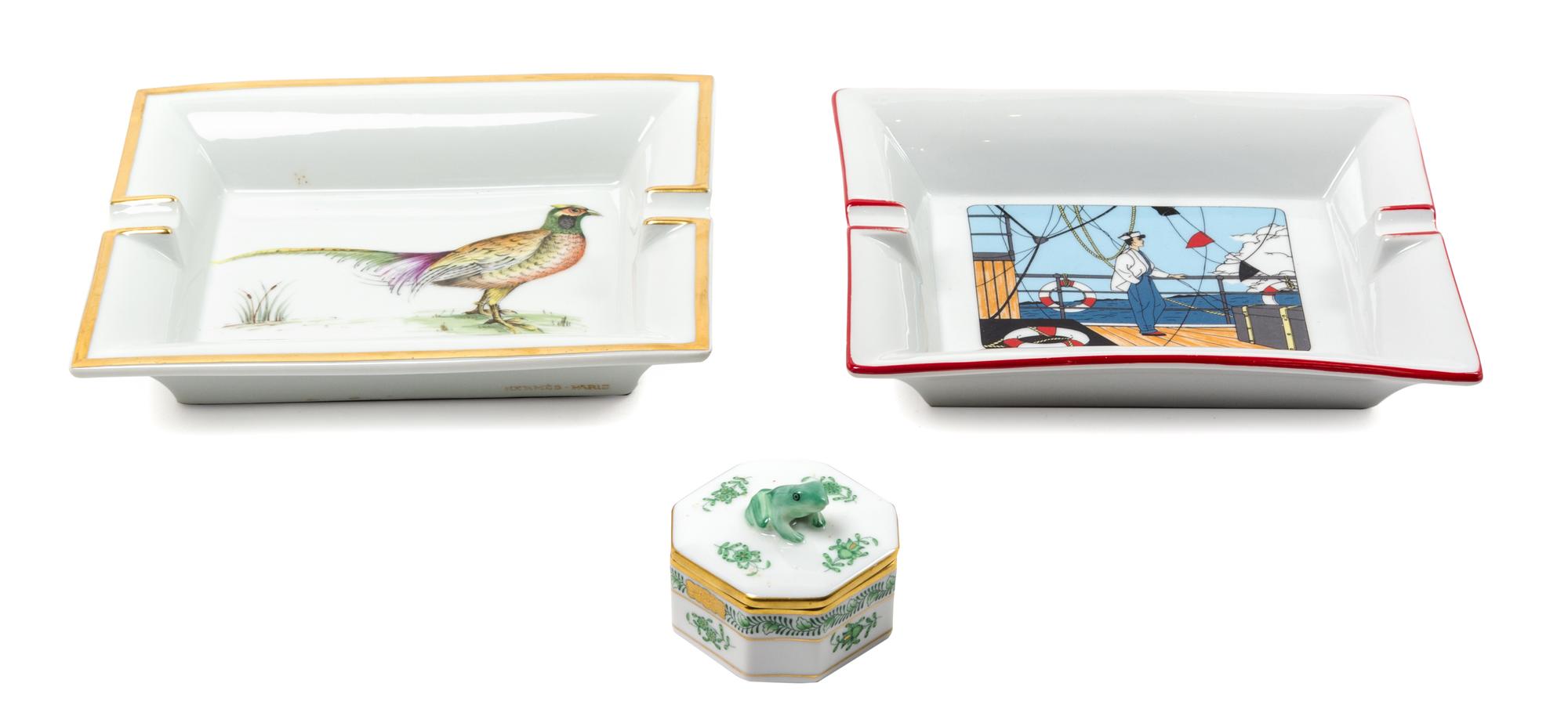 A Group of Continental Porcelain Length of ashtray 7 1/2 inches. — 20TH CENTURY