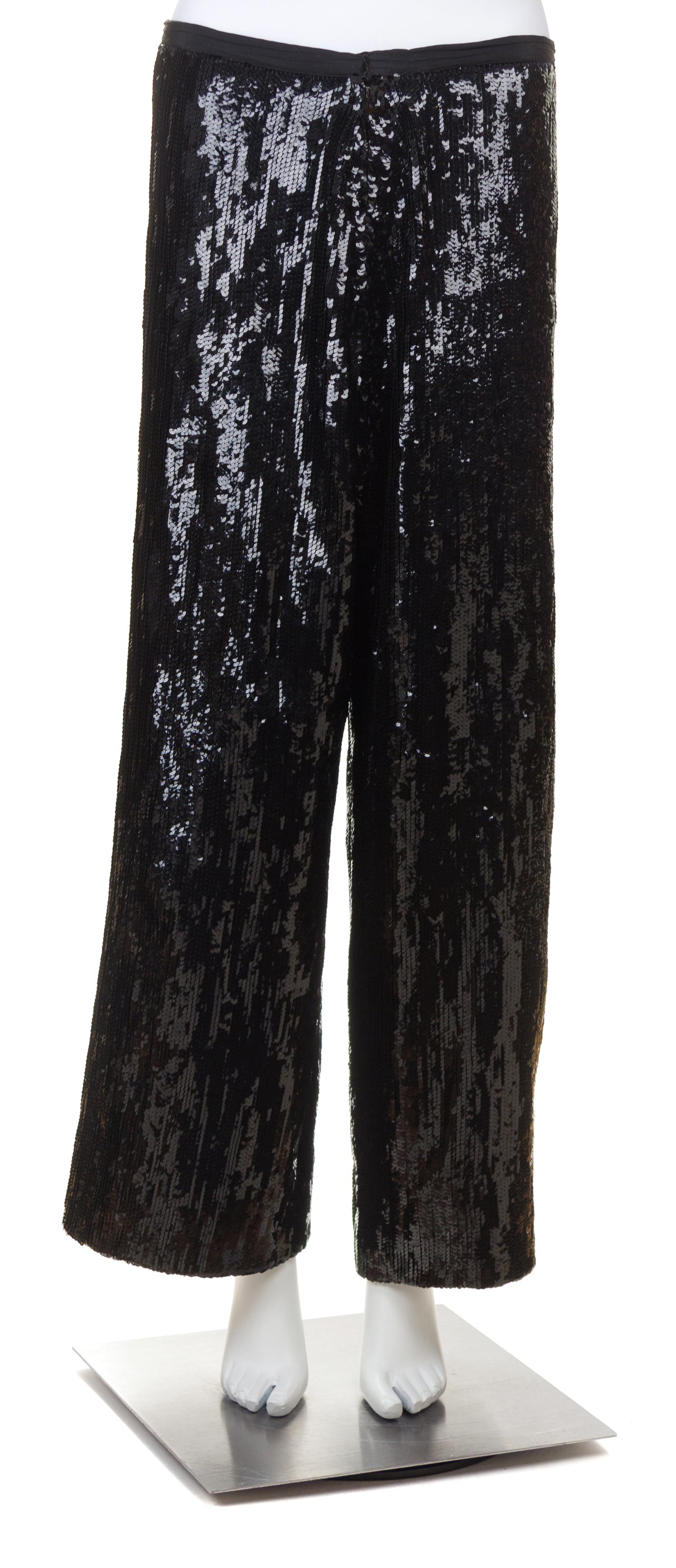 A Black Sequin Evening Pant, No size.