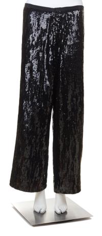 A Black Sequin Evening Pant, No size.
