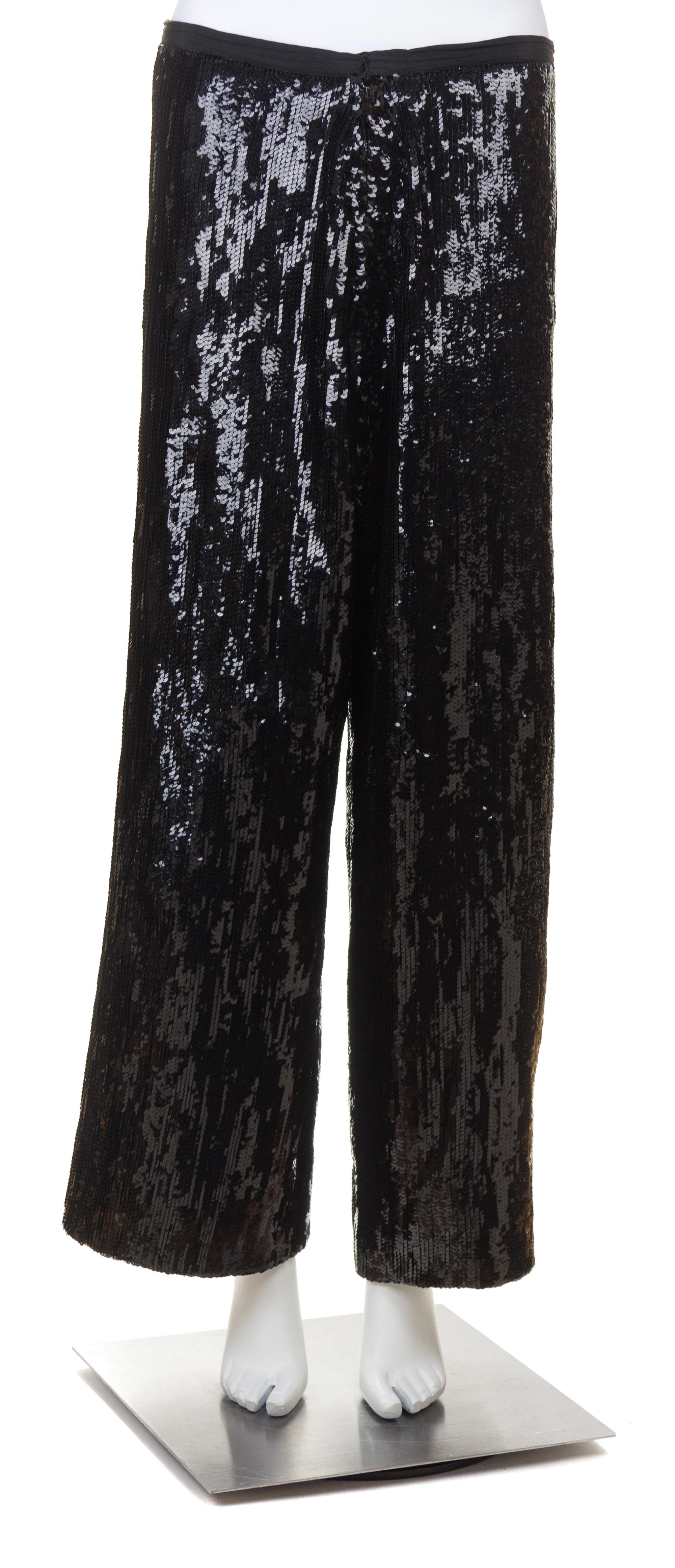 A Black Sequin Evening Pant, No size.