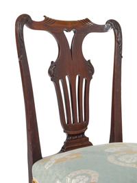 A Pair of George II Carved Mahogany Side Chairs